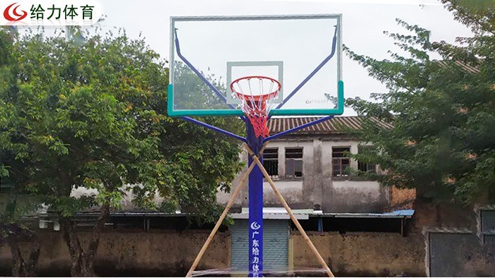 籃球架一對要多少錢廣東給力體育為三水區(qū)南岸村安裝籃球架
