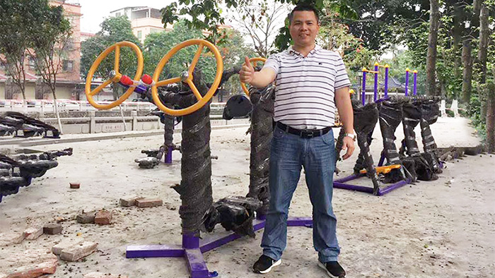 江門戶外健身器材安裝古井村如期使用